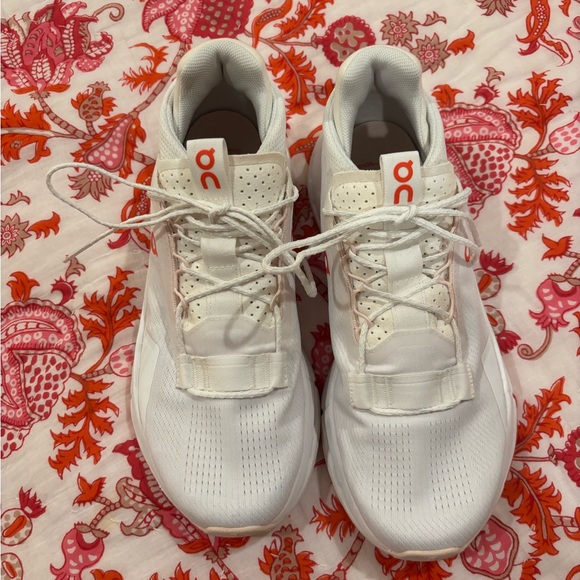 On Running Shoes - On Running White and Red Athletic Shoes